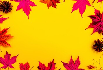 Fototapeta premium autumn leaves frame