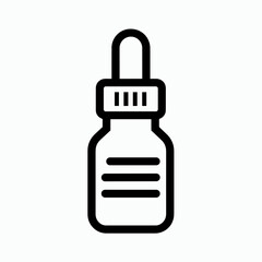 Obraz premium A black outline design of a dropper bottle with a dropper top is portrayed, often utilized in laboratories or medical settings for liquid dispensing