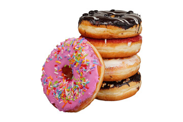 A stack of donut isolated transparent