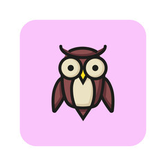Owl line icon. Bird, animal, predator. Zoo concept. Can be used for topics like horror movie, Halloween, knowledge