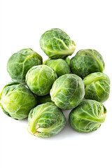 Fototapeta premium Whole Brussels sprouts isolated on white background 