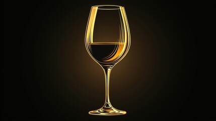 Elegant glass of white wine against a dark background, perfect for conveying sophistication and luxury in any setting.