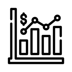 bar chart line icon
