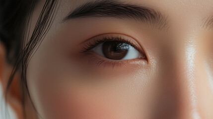 Fototapeta premium Radiant Skin: Close-Up of Asian Woman After Whitening Care