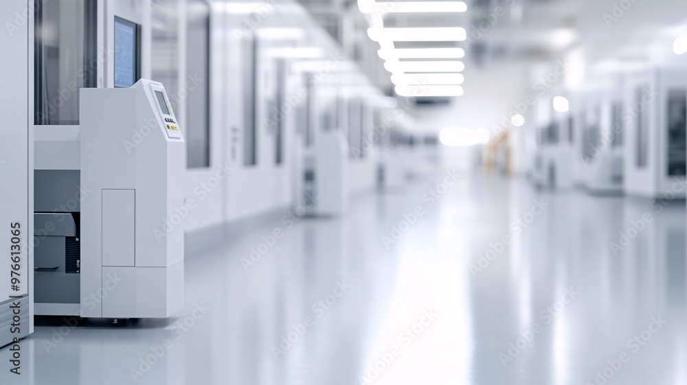 Poster futuristic ai-powered production facility - intelligent machines and automation driving ultra-effici