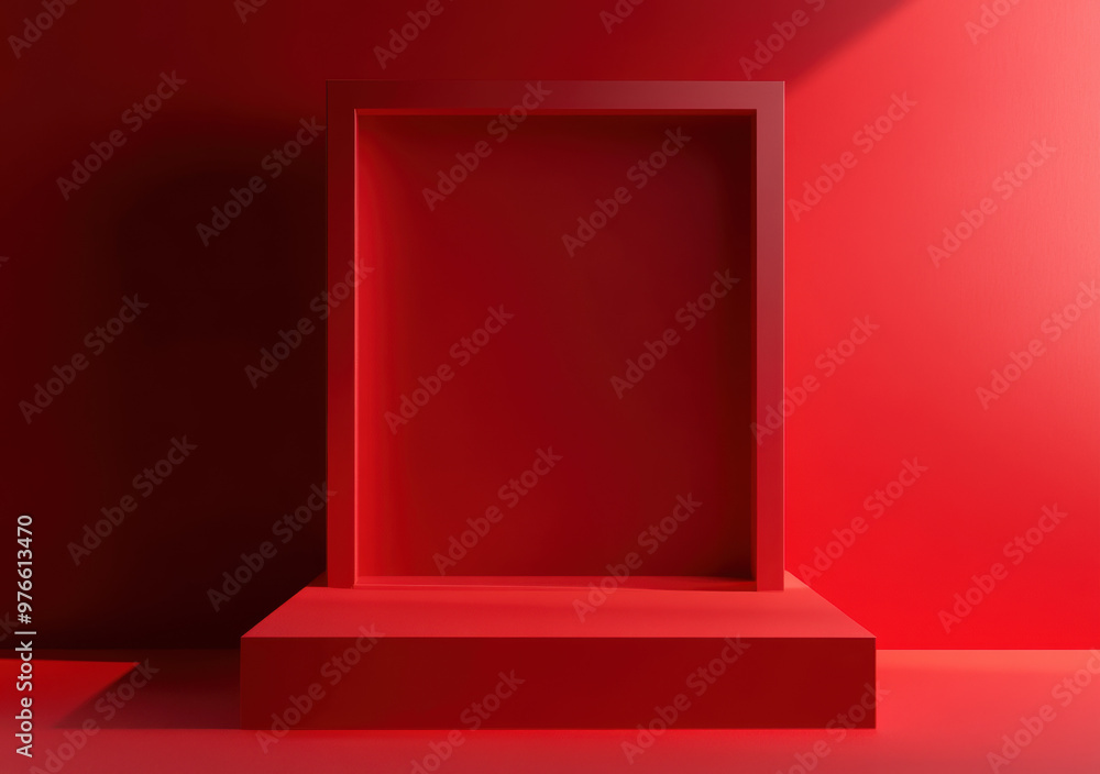 Canvas Prints red minimalist podium.