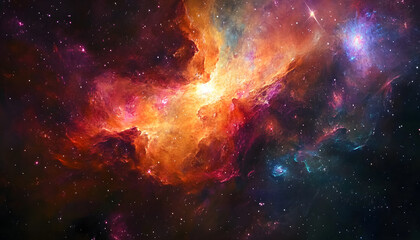 Fototapeta premium Galaxy Dreamscape: A vibrant, colorful galaxy with swirling stars and nebulae, evoking a sense of cosmic wonder.