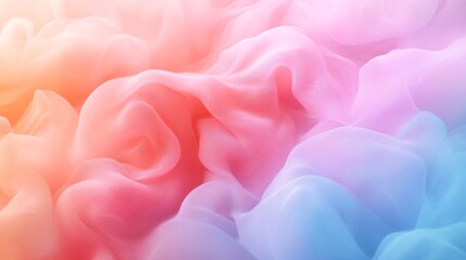 34. Abstract depiction of cotton candy in soft pastel colors, with gentle, swirling patterns that create a light and airy background perfect for a dreamy visual experience