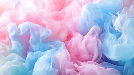 41. Soft pastel background featuring swirls of colorful cotton candy, creating a dreamy and light visual with gentle, airy textures and a sweet aesthetic