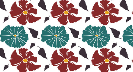 Hand drawn vintage seamless floral pattern. Flower textures for backgrounds, wallpapers, textiles and fashion.