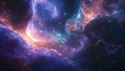 Obraz premium Galaxy Dreamscape: A vibrant, colorful galaxy with swirling stars and nebulae, evoking a sense of cosmic wonder.