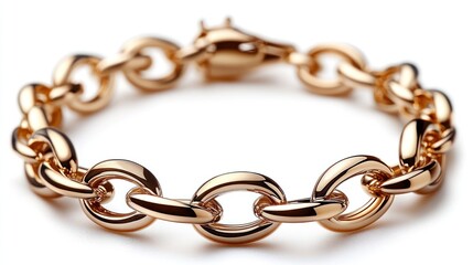 Obraz premium A shiny gold chain bracelet with interlocking links.