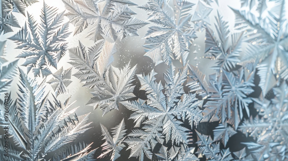 Aufkleber frost patterns on window pane