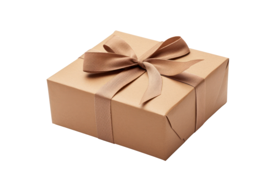 A minimalistic voucher with a golden bow at the top corner, adding a touch of luxury and elegance isolated on white background