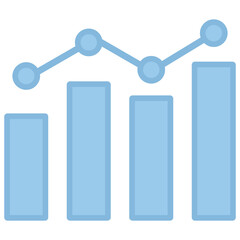 Statistics icon with line color style