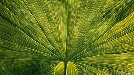 Fototapeta premium Green Leaf Texture with Veins and Lines