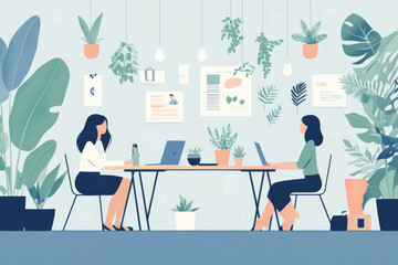 Colleagues who are talking in the office