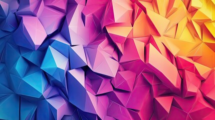 Fototapeta premium Low-poly background with geometric shapes and vibrant colors.