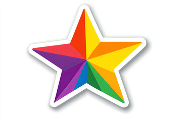 Fototapeta premium Rainbow star isolated on white background.