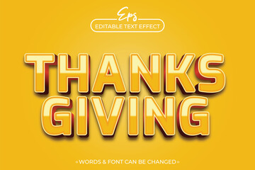 Thanks giving poster with editable text effect template