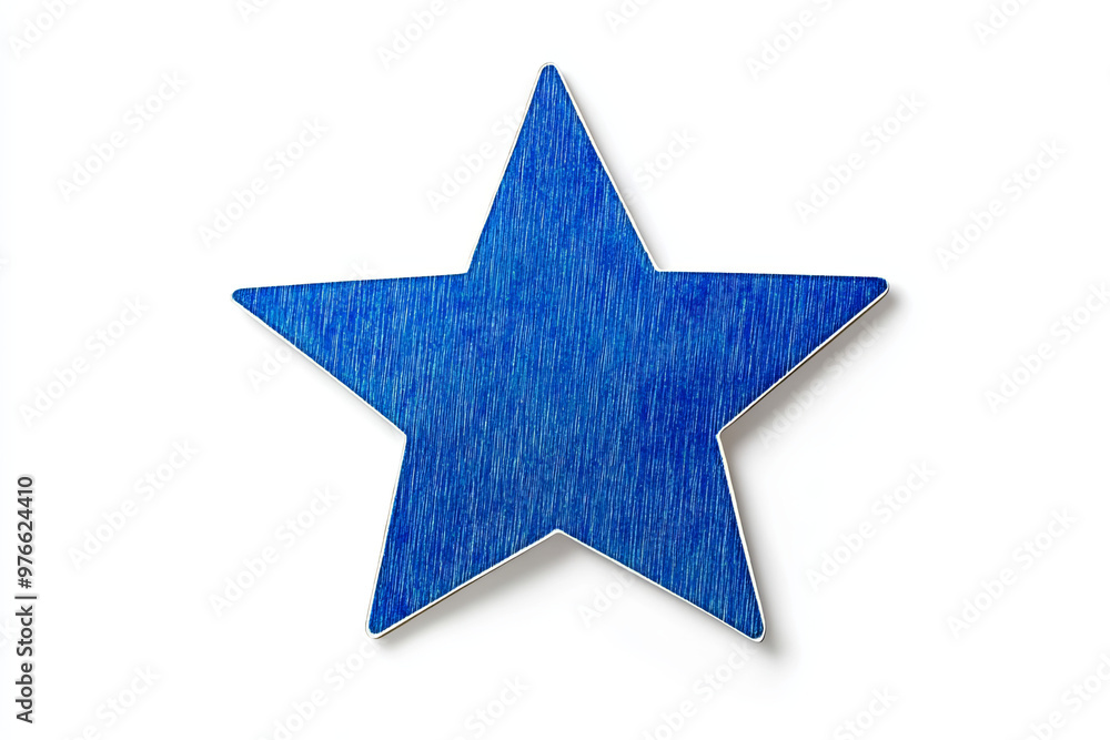 Wall mural blue star isolated on white background.