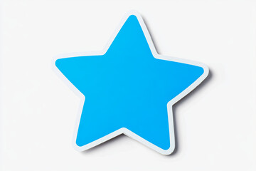 Blue star isolated on white background.