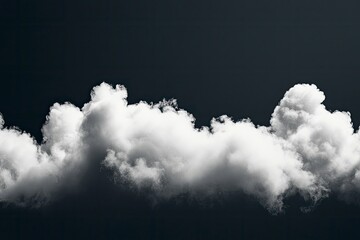 Cloud Isolated on Black Background,Abstract Sky with Fluffy White Cloudy,Nature illustration elements for Spring,Summer,Group of Smoke, Cloud bubble,Cloud Comping Shape , ai