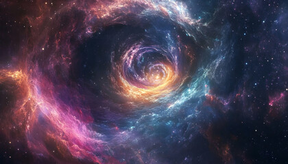 Fototapeta premium Galaxy Dreamscape: A vibrant, colorful galaxy with swirling stars and nebulae, evoking a sense of cosmic wonder.