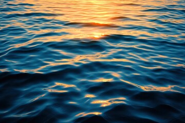 Water background texture. Sea surface in sunset light. Breezy wavy seawater. Sea water texture. Teal blue ocean view. Fresh water of lake. Relaxing natural photo wallpaper. Still water surface, ai