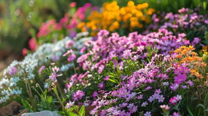 Iberis. Blooming in the garden. A bright garden