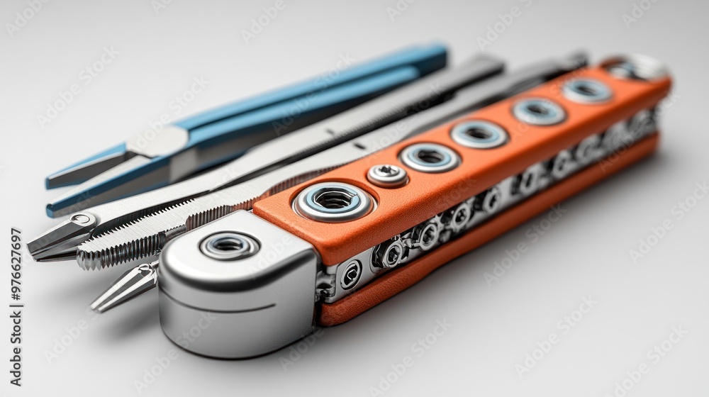 Poster a multi-tool with pliers and screwdriver, designed for versatility.