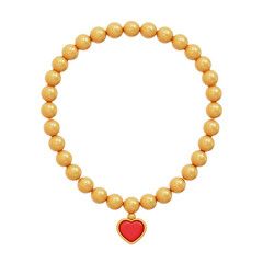 Necklace 3D Icon Isolated Transparent Background