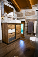 Rustic bathroom interior