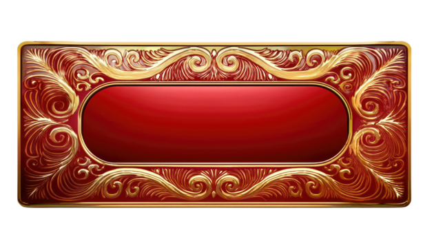 Red frame with text space isolated on white background 