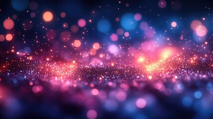 Abstract Blue and Pink Bokeh Lights with Ample Copy Space for Creative Designs and Advertisements