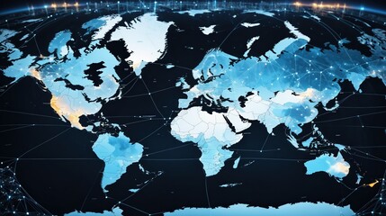 communication concept with globe and world map