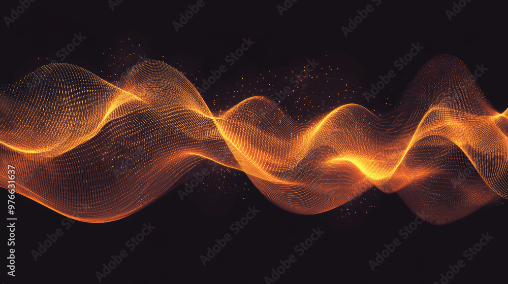 Aufkleber colorful orange sound wave ripple with a digital equalizer design. features big data audio visualiza
