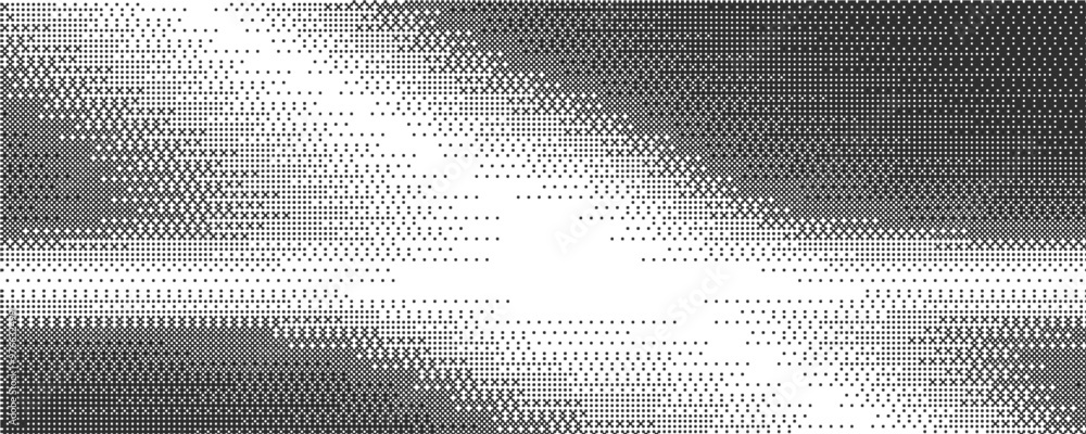 Poster Pixel pattern background with bitmap texture. Retro arcade game gradient dotted bg. Dither vector abstract gradation. Glitch grid halftone. Tech digital wallpaper