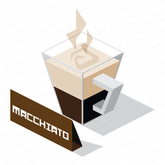 isometric coffee cup graphic element
