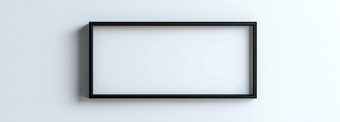 mock up of a black picture frame, isolated on a white background, modern and minimalist style