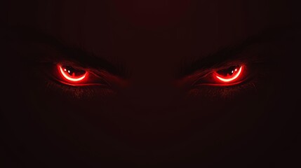 Glowing Red Eyes in Dark Background