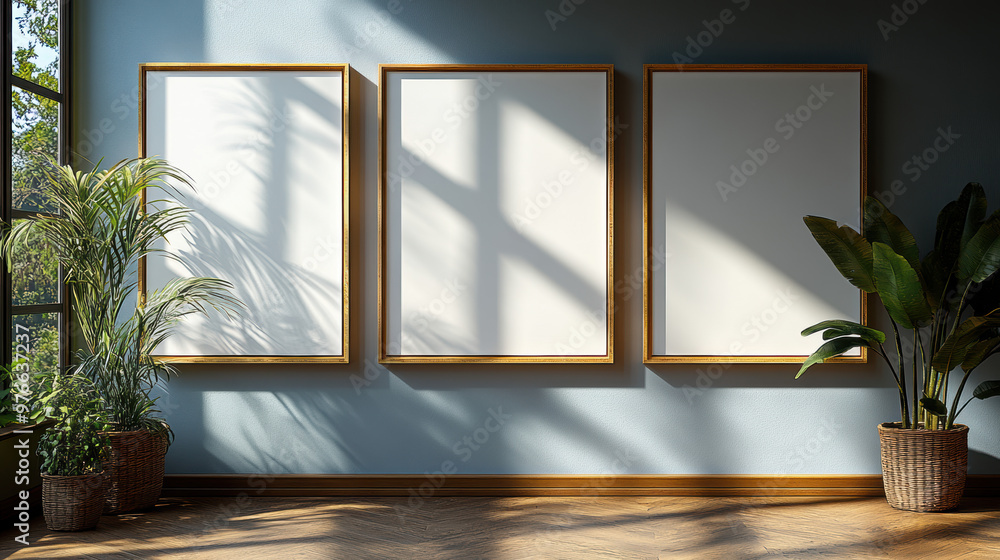 Poster mockup frames interior.