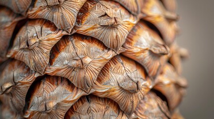 Fototapeta premium Close-up of a Pine Cone's Complex Texture