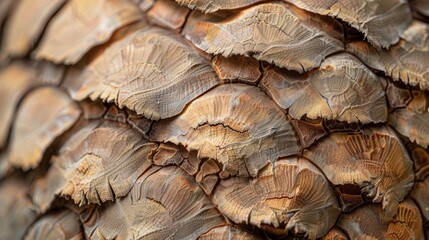 Close-up of Brown Scales on a Pine Cone