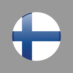 Obraz premium Flag of Finland. Icon vector illustration