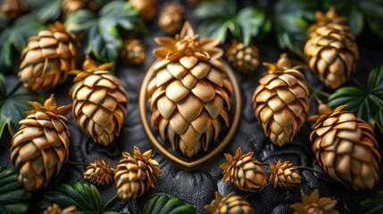 Hoppy Emblem: Craft Beer Logo Vector Illustration on Black Background