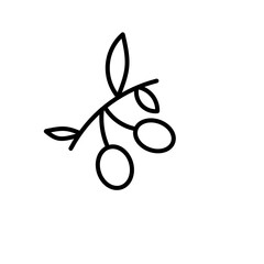 Olive branch simple thin line icon vector illustration