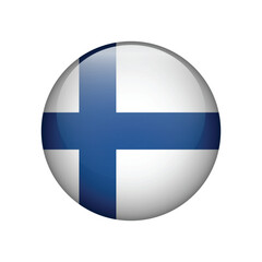Obraz premium Flag of Finland. Icon isolated vector illustration