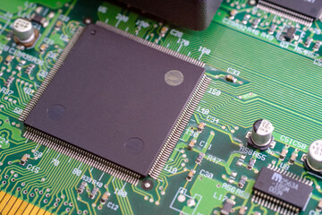 A board placed on top of a computer motherboard AI