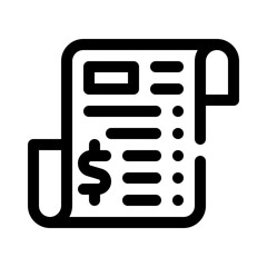 Fototapeta premium receipt line icon